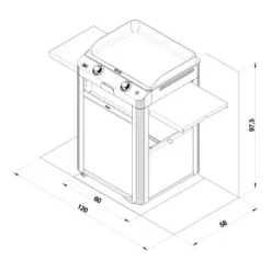 Chariot Plancha Fusion 60 Gris Cargo 2024 - ENO -LA MAISON DU BARBECUE chariot ferme 2022 pour plancha fusion 60 gris cargo eno 5