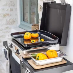 Combo Plancha Gaz Initial 50 + Chariot Acier Noir - ENO -LA MAISON DU BARBECUE combo plancha gaz initial 50 chariot acier noir eno 2