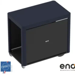 Desserte Achille Acier Bleu Navy Avec Rideaux & Roulettes - ENO