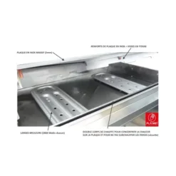 Plancha Gaz Encastrable Inox Oasi 80 Cm Plaque Lisse + Couvercle - PLANET -LA MAISON DU BARBECUE plancha gaz encastrable inox 80 cm 3 feux plaque lisse couvercle planet 5