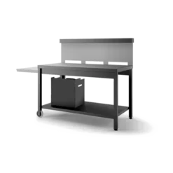 Table Roulante Credence Acier Noir Et Gris Mat Trca Ng